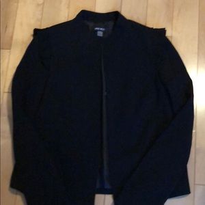 Tailored ruffled black jacket-NWT